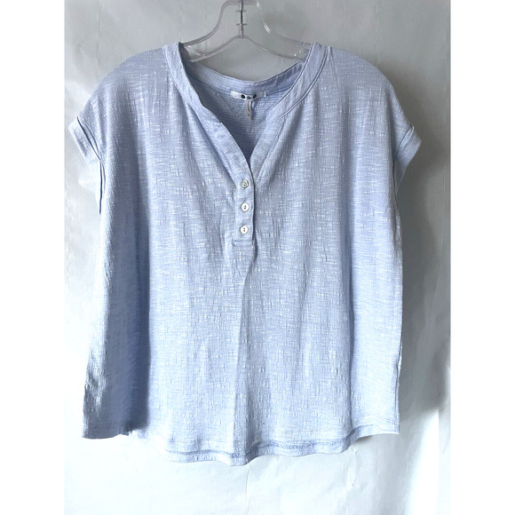 three dots top women’s Size XS Light Blue No Sleeves Front Bottom - Picture 1 of 6